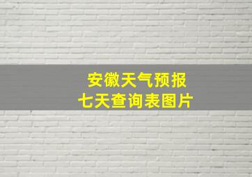 安徽天气预报七天查询表图片