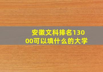 安徽文科排名13000可以填什么的大学