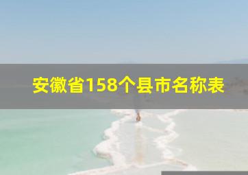 安徽省158个县市名称表