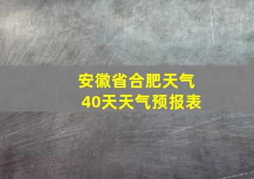 安徽省合肥天气40天天气预报表