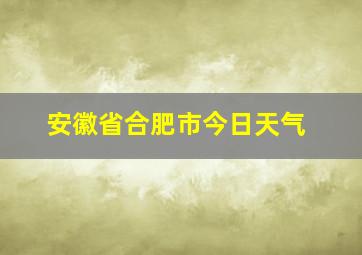 安徽省合肥市今日天气