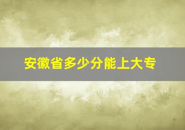 安徽省多少分能上大专