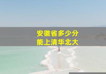 安徽省多少分能上清华北大