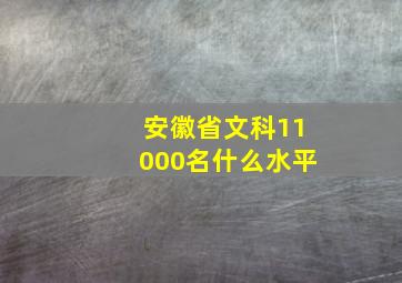 安徽省文科11000名什么水平