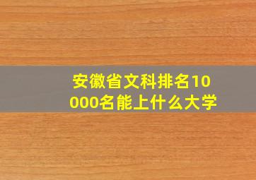 安徽省文科排名10000名能上什么大学