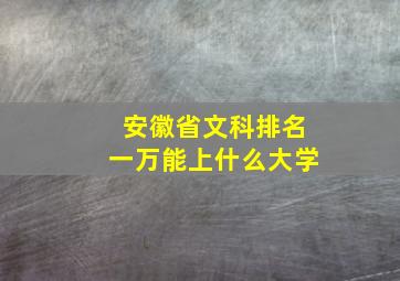 安徽省文科排名一万能上什么大学