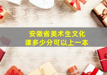 安徽省美术生文化课多少分可以上一本