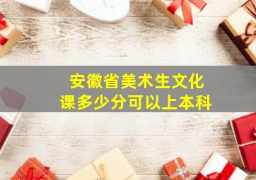 安徽省美术生文化课多少分可以上本科