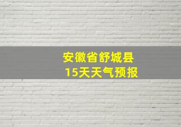 安徽省舒城县15天天气预报