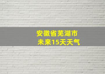 安徽省芜湖市未来15天天气