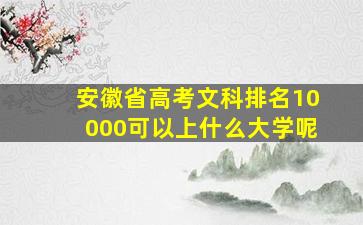 安徽省高考文科排名10000可以上什么大学呢