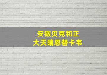 安徽贝克和正大天晴恩替卡韦