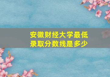 安徽财经大学最低录取分数线是多少