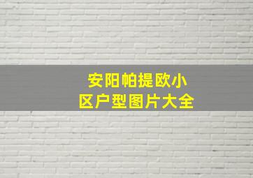 安阳帕提欧小区户型图片大全