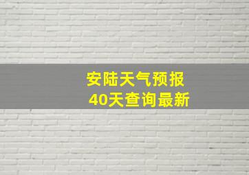 安陆天气预报40天查询最新