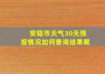 安陆市天气30天预报情况如何查询结果呢