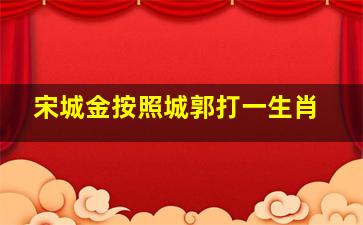 宋城金按照城郭打一生肖