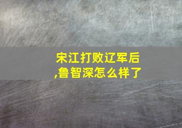 宋江打败辽军后,鲁智深怎么样了