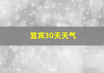 宜宾30天天气