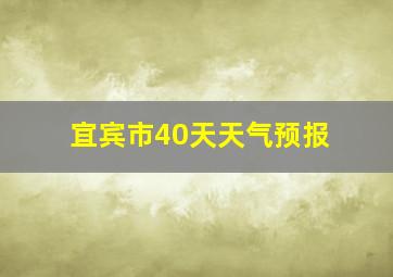 宜宾市40天天气预报