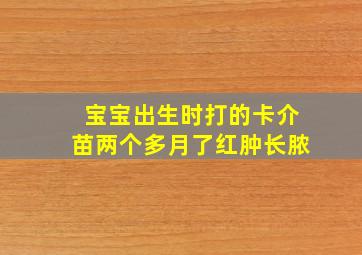 宝宝出生时打的卡介苗两个多月了红肿长脓