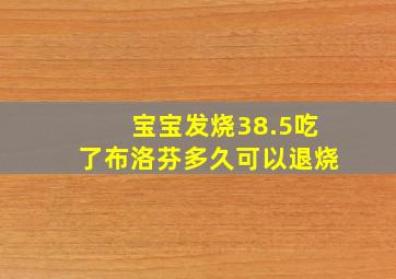 宝宝发烧38.5吃了布洛芬多久可以退烧