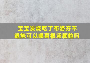 宝宝发烧吃了布洛芬不退烧可以喂葛根汤颗粒吗