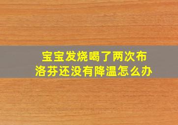 宝宝发烧喝了两次布洛芬还没有降温怎么办