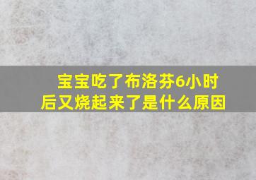 宝宝吃了布洛芬6小时后又烧起来了是什么原因