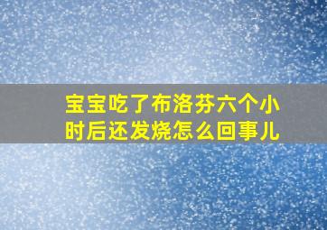 宝宝吃了布洛芬六个小时后还发烧怎么回事儿