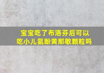 宝宝吃了布洛芬后可以吃小儿氨酚黄那敏颗粒吗