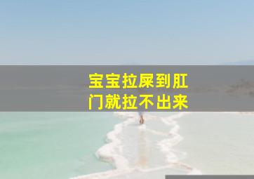 宝宝拉屎到肛门就拉不出来