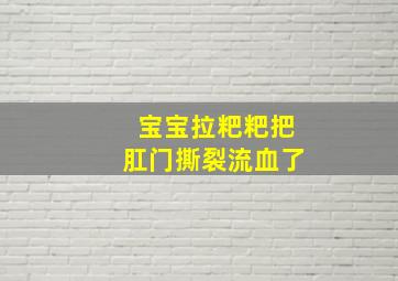 宝宝拉粑粑把肛门撕裂流血了