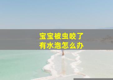 宝宝被虫咬了有水泡怎么办