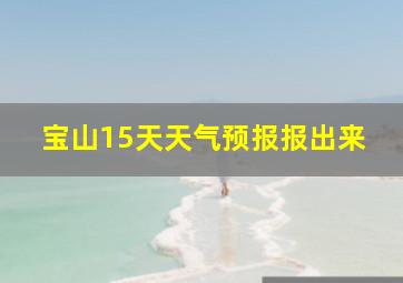 宝山15天天气预报报出来