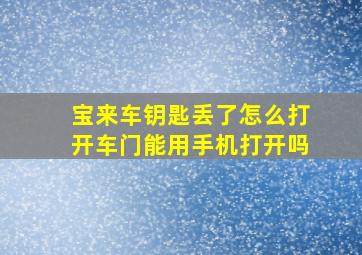 宝来车钥匙丢了怎么打开车门能用手机打开吗