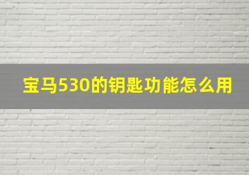 宝马530的钥匙功能怎么用