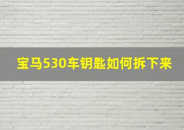 宝马530车钥匙如何拆下来