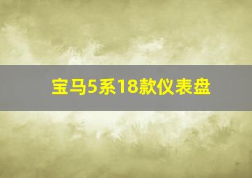 宝马5系18款仪表盘