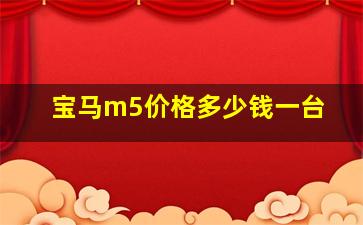 宝马m5价格多少钱一台