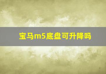 宝马m5底盘可升降吗