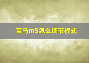 宝马m5怎么调节模式