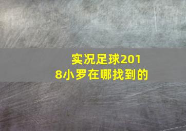 实况足球2018小罗在哪找到的