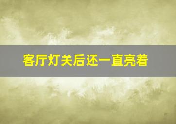 客厅灯关后还一直亮着