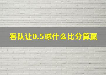 客队让0.5球什么比分算赢