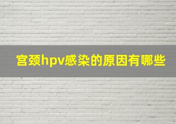 宫颈hpv感染的原因有哪些