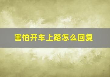 害怕开车上路怎么回复