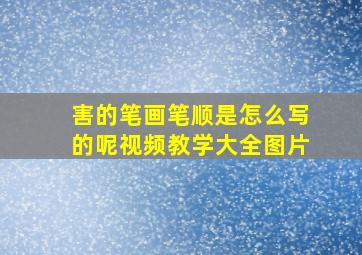 害的笔画笔顺是怎么写的呢视频教学大全图片