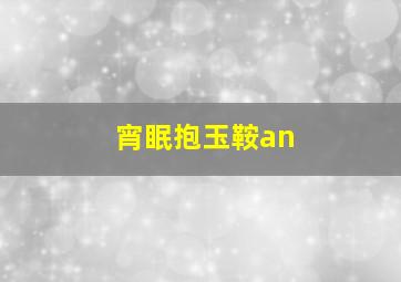 宵眠抱玉鞍an