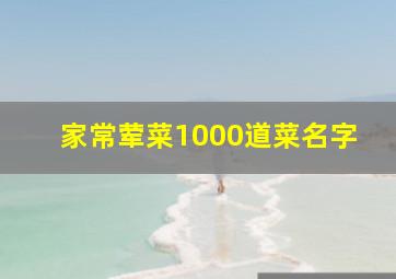 家常荤菜1000道菜名字